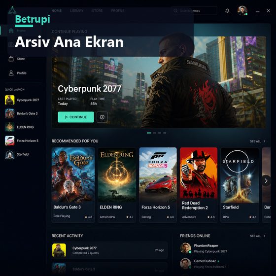 Devam et kartı ve öneri satırının bulunduğu ana ekran