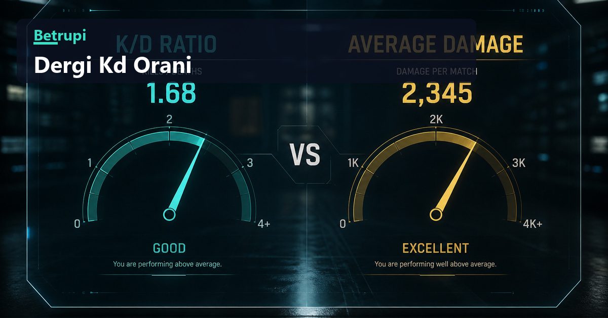 K/D oranı yazısı K/D oranı ile ortalama hasar arasındaki farkı gösteren istatistik görseli